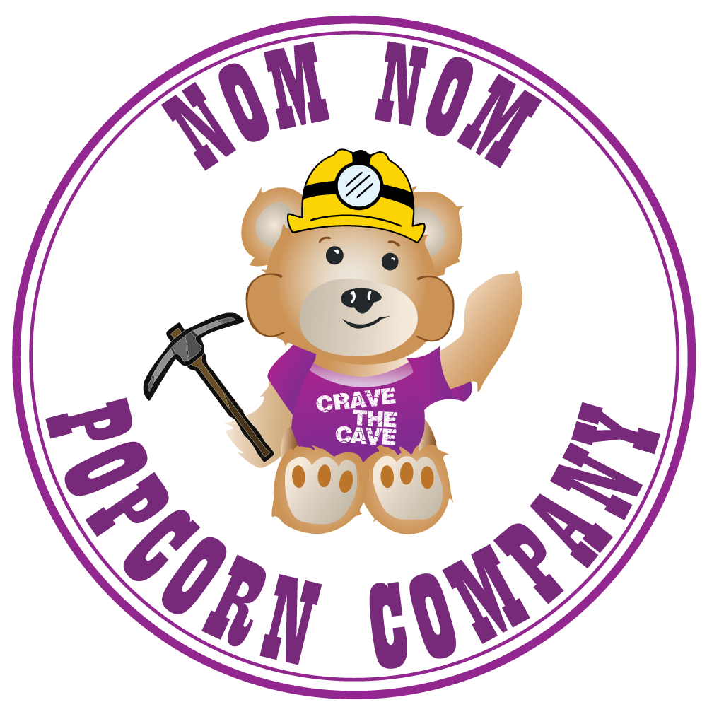 Nom Nom Popcorn Company Logo